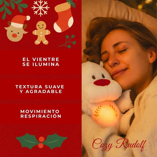 Cozy Rudolf™ – Peluche Navideño con Respiración y Luz Relajante